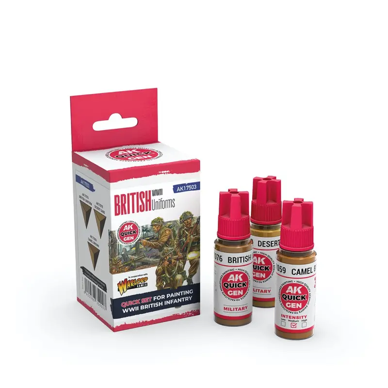 Ak Interactive 17503 Quick Gen British Uniforms Acrylic Paint Set 3 Colours 2