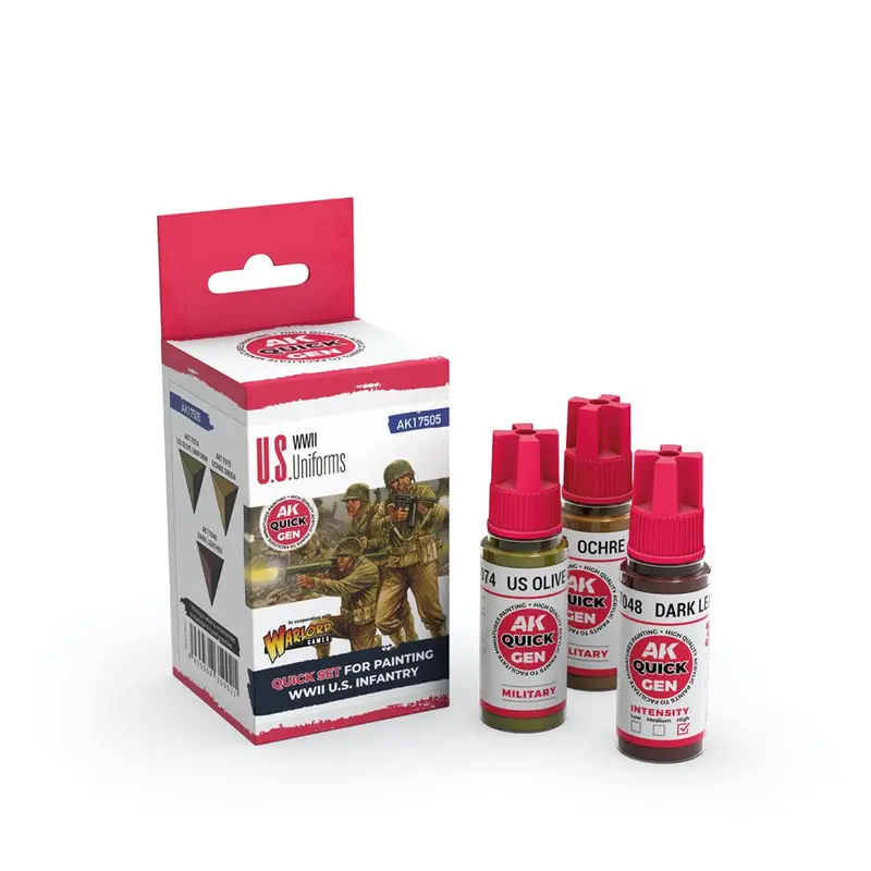 Ak Interactive 17505 Quick Gen Us Uniforms Acrylic Paint Set 3 Colours 2