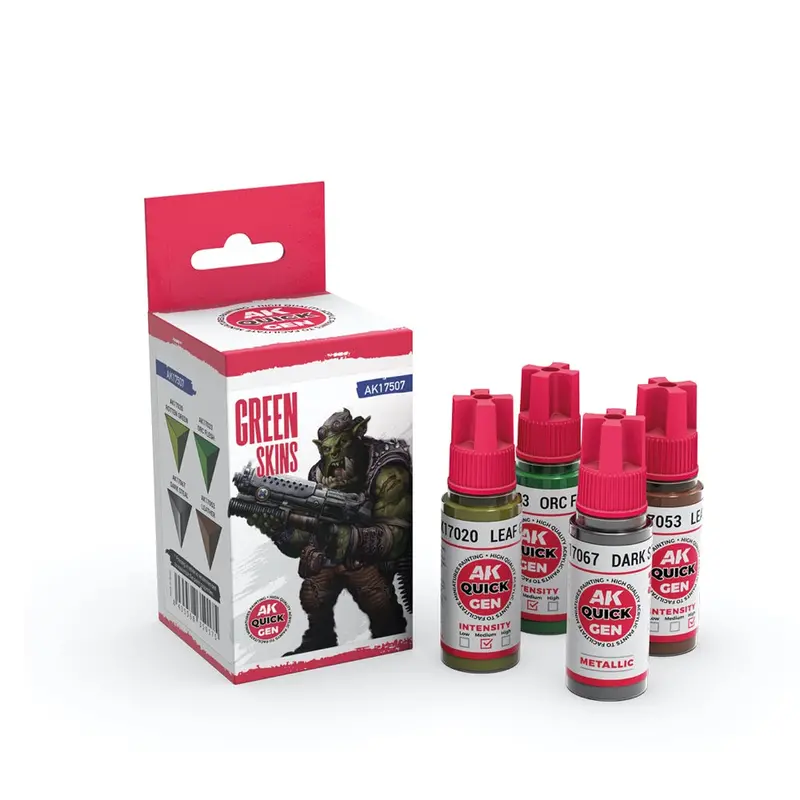 Ak Interactive 17507 Quick Gen Green Skins Acrylic Paint Set 4 Colours 2