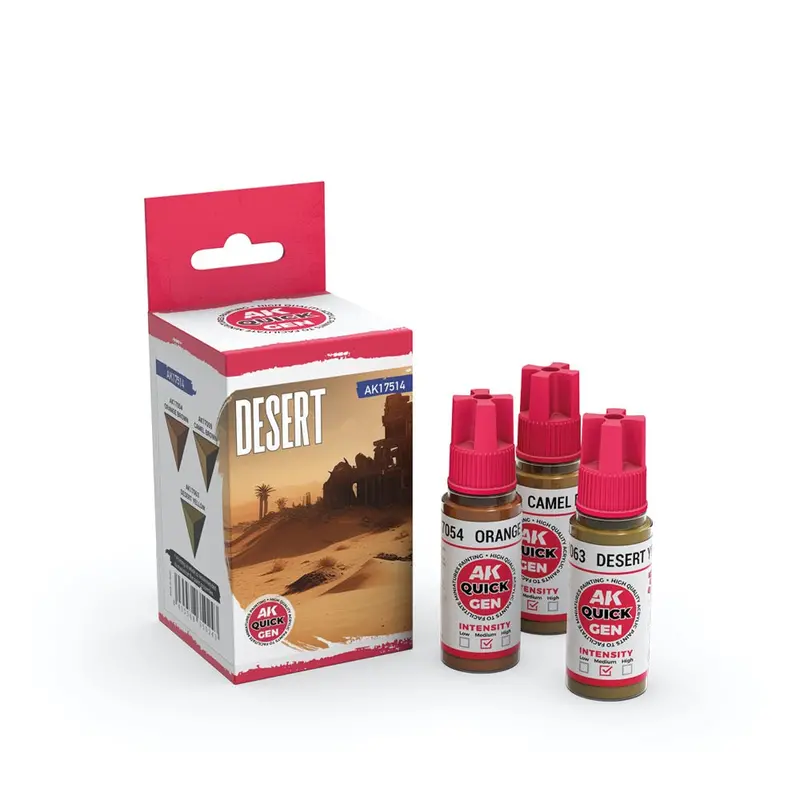 Ak Interactive 17514 Quick Gen Desert Acrylic Paint Set 3 Colours 2