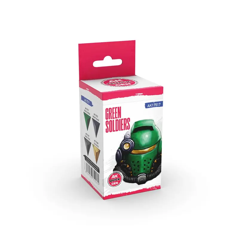 Ak Interactive 17517 Quick Gen Green Soldiers Acrylic Paint Set 4 Colours 1