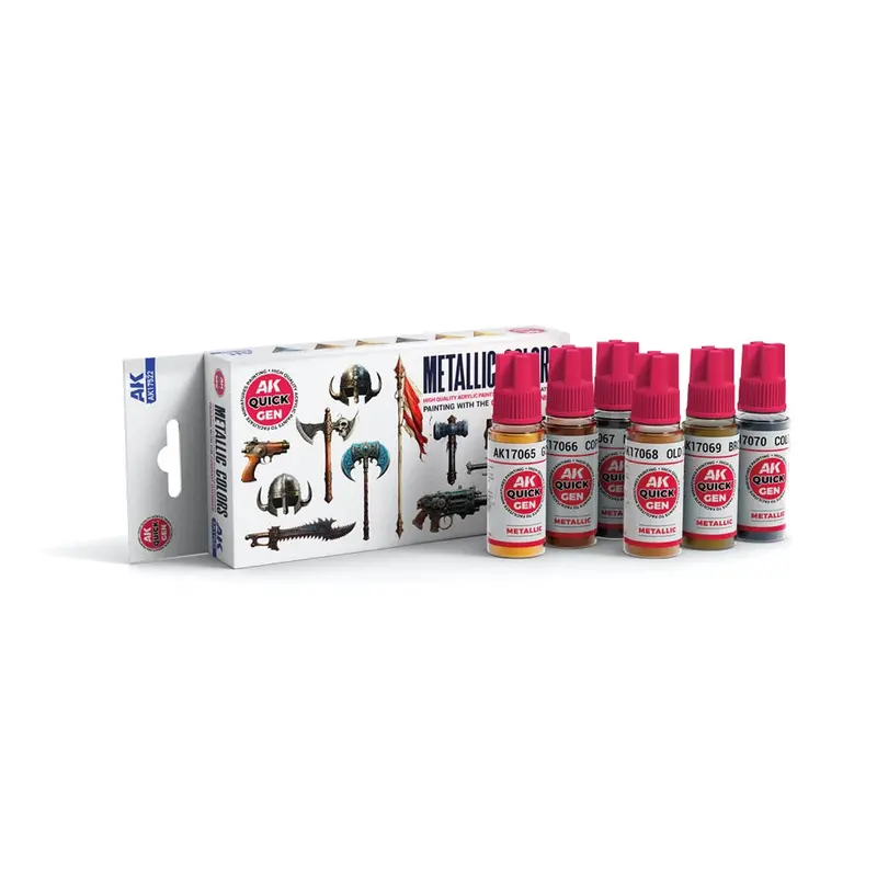 Ak Interactive 17522 Quick Gen Metallics Acrylic Paint Set 6 Colours 2