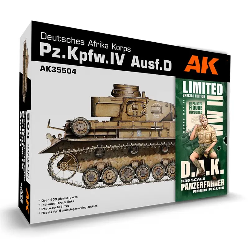 Ak Interactive 35504-A 1/35 Pz.Kpfw.Iv Ausf.D Afrika Korps + Dak Panzerfahrer 1