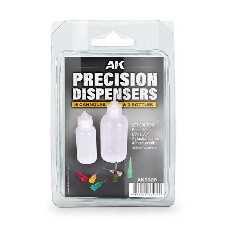 Ak Interactive 9328 Precision Dispensers 6 Cannulas & 2 Bottles 1