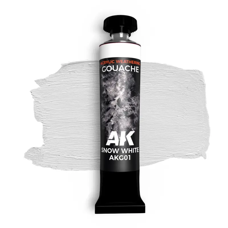 Ak Interactive Akg01 Acrylic Weathering Gouache Snow White Paint 20Ml 1