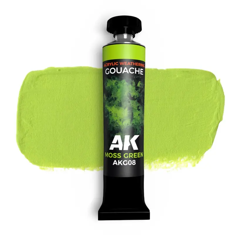 Ak Interactive Akg08 Acrylic Weathering Gouache Moss Green Paint 20Ml 1