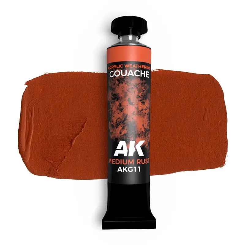 Ak Interactive Akg11 Acrylic Weathering Gouache Medium Rust Paint 20Ml 1