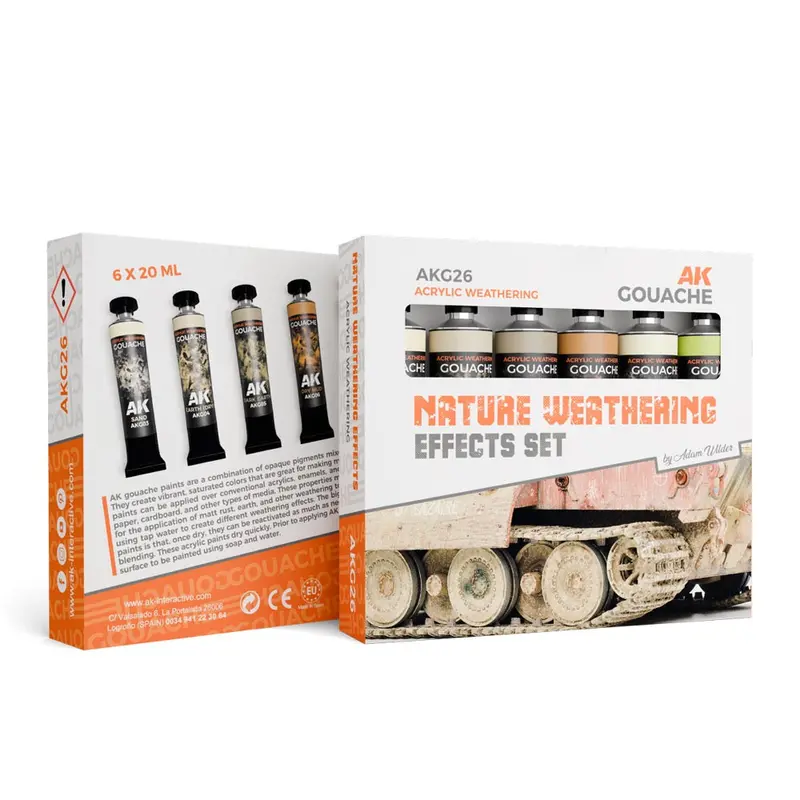 Ak Interactive Akg25 Acrylic Weathering Gouache Nature Weathering Effects Set 1