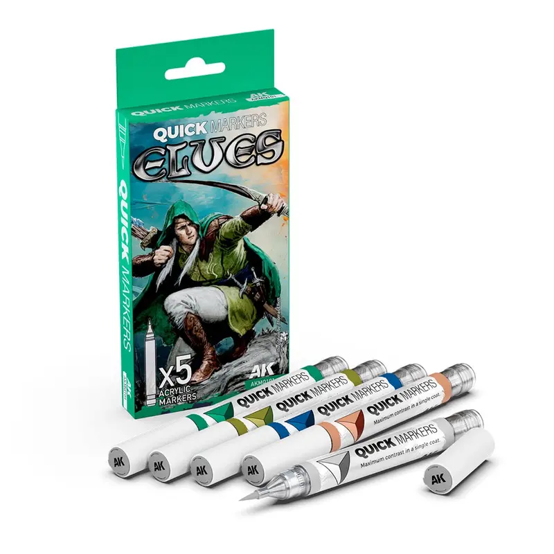 Ak Interactive Mq101 Quick Marker Set Elves 5 Colour Set 1