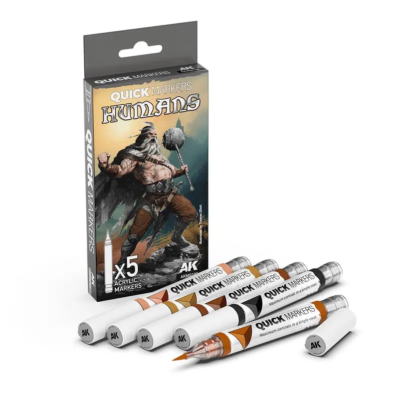 Ak Interactive Mq103 Quick Marker Set Humans 5 Colour Set 1