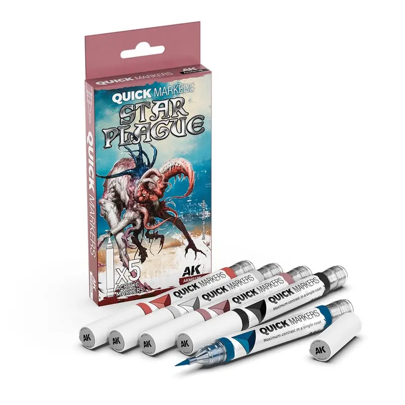 Ak Interactive Mq105 Quick Marker Set Star Plague 5 Colour Set 1