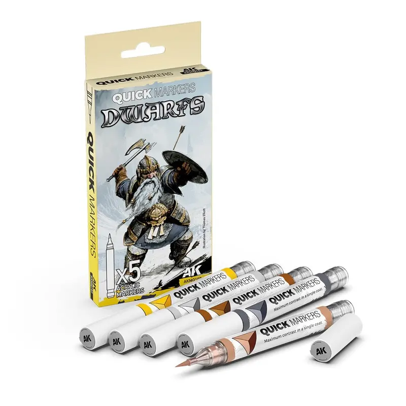 Ak Interactive Mq107 Quick Marker Set Dwarfs 5 Colour Set 1