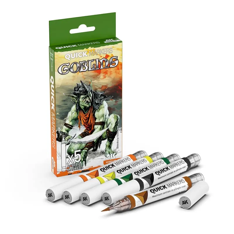 Ak Interactive Mq108 Quick Marker Set Goblins 5 Colour Set 1