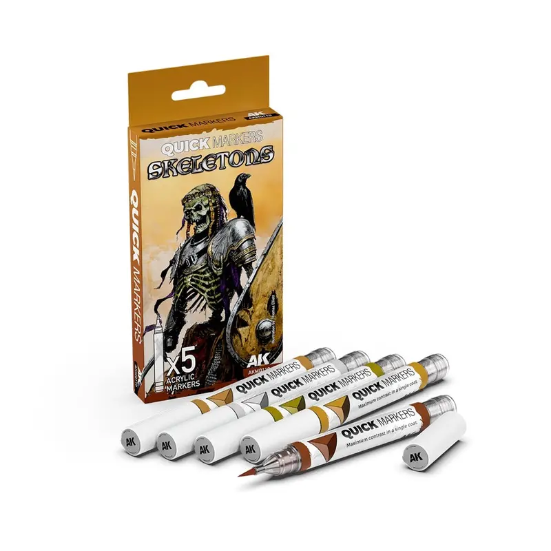 Ak Interactive Mq110 Quick Marker Set Skeletons 5 Colour Set 1