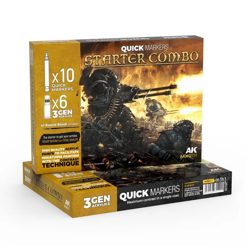 Ak Interactive Mq111 Quick Marker Set Starter Combo Quick Markers + 3Gen Set 1