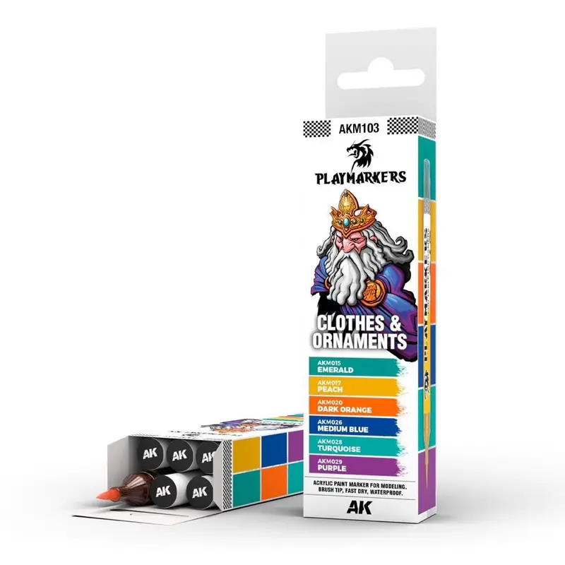 Ak Interactive Playmarkers Set Clothes & Ornaments (6 Colours) 1