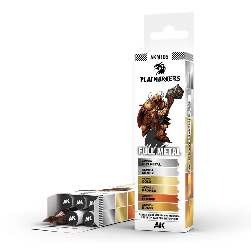 Ak Interactive Playmarkers Set Full Metal (6 Colours) 1