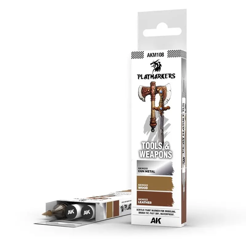 Ak Interactive Playmarkers Set Tools & Weapons (3 Colours) 1