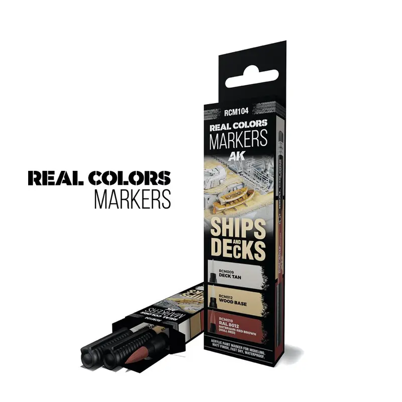 Ak Interactive Rc104 Real Colors Markers Ships And Decks Set X 3 1