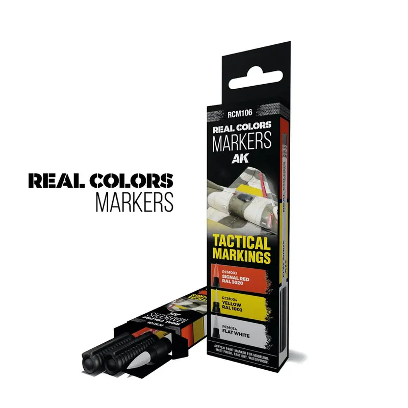 Ak Interactive Rc106 Real Colors Markers Tactical Markings Set X 3 1
