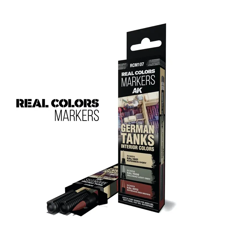 Ak Interactive Rc107 Real Colors Markers German Tanks Interior Colors Set X 3 1