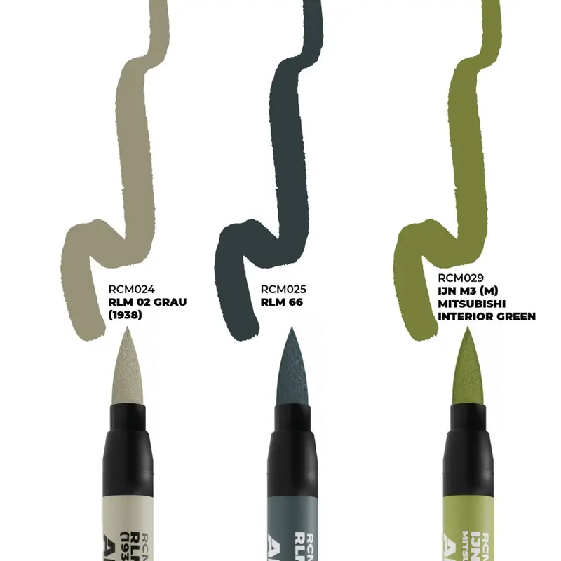 Ak Interactive Rc110 Real Colors Markers Wwii Axis Aircraft Cockpit Colors Set X 3 2