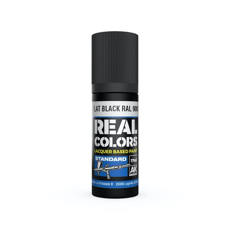 Ak Interactive Rc804 Real Colors Flat Black Ral 9005 17Ml Lacquer Paint 1