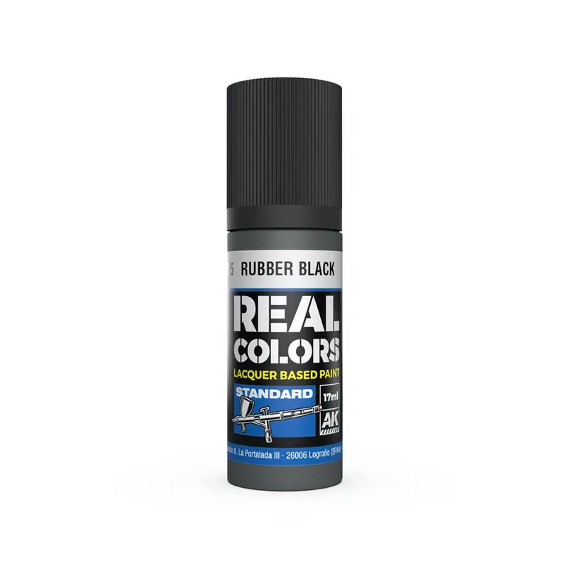 Ak Interactive Rc805 Real Colors Rubber Black 17Ml Lacquer Paint 1