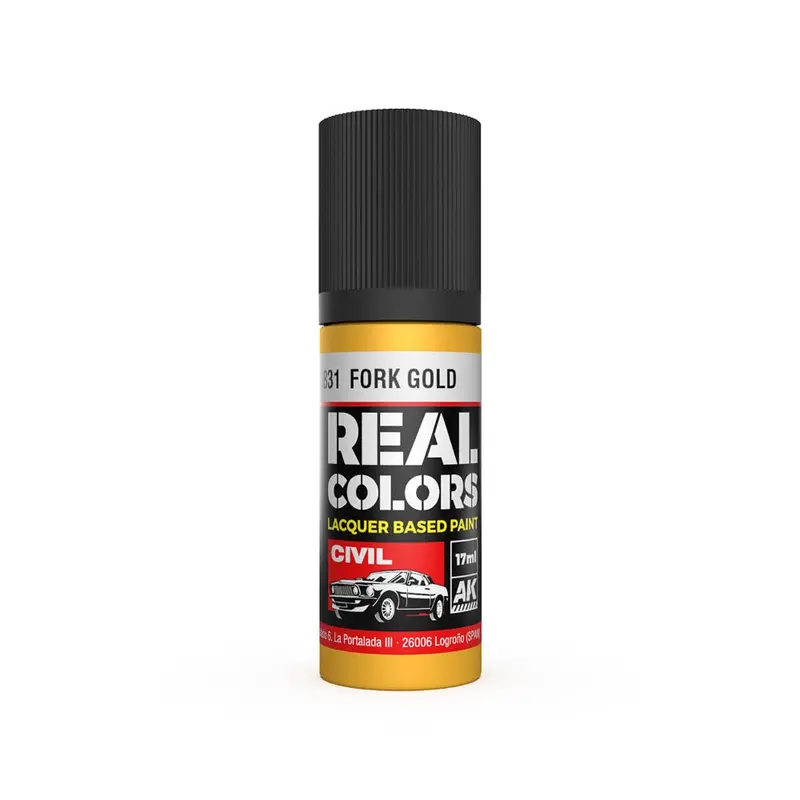 Ak Interactive Rc831 Real Colors Fork Gold 17Ml Lacquer Paint 1