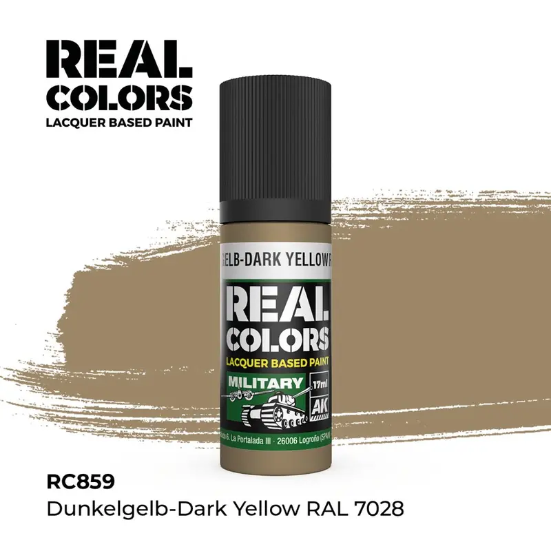 Ak Interactive Rc859 Real Colors Dunkelgelb-Dark Yellow Ral 7028 17Ml Lacquer Paint 1
