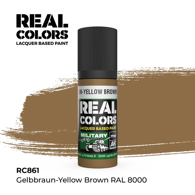 Ak Interactive Rc861 Real Colors Gelbbraun-Yellow Brown Ral 8000 17Ml Lacquer Paint 1
