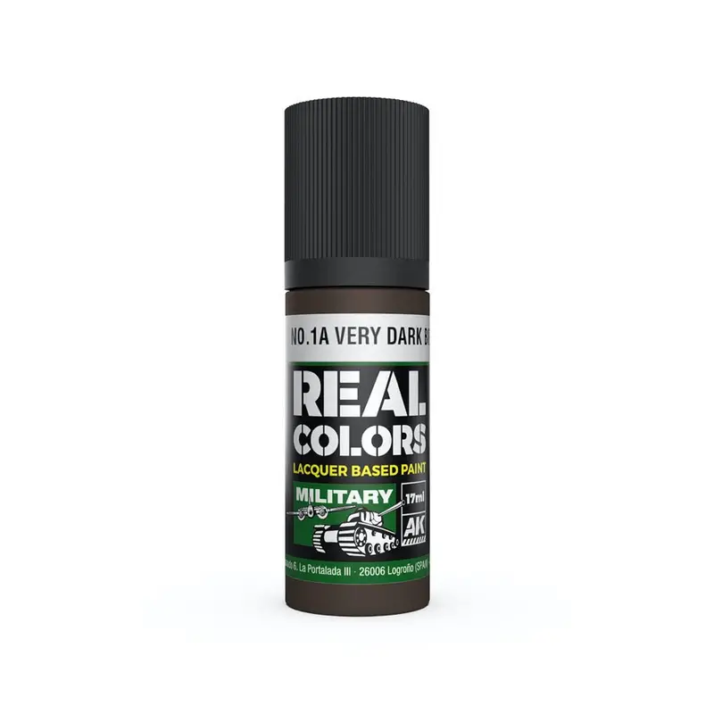 Ak Interactive Rc873 Real Colors S.C.C. No.1A Very Dark Brown 17Ml Lacquer Paint 1