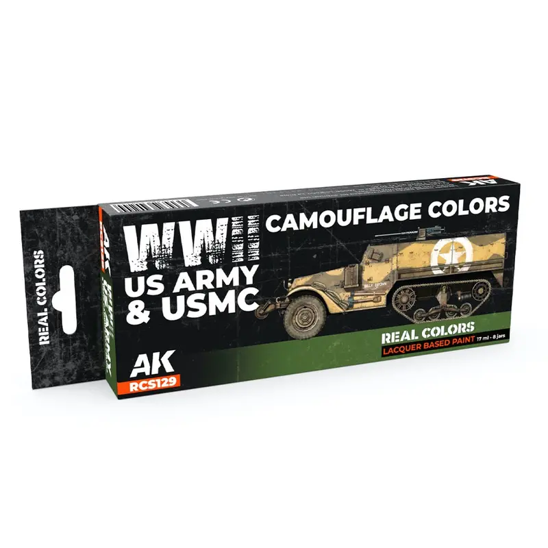 Ak Interactive Rcs129 Real Colors Set Wwii Us Army & Usmc Camouflage Colours 1