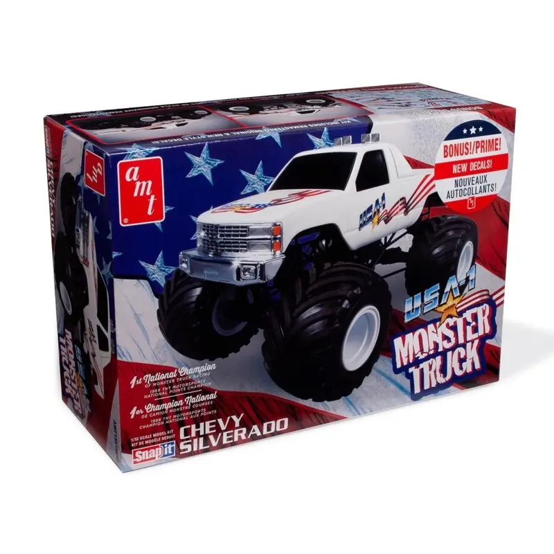 Amt 1351 1/32 Usa 1 4X4 Monster Truck Snap Together Kit 1