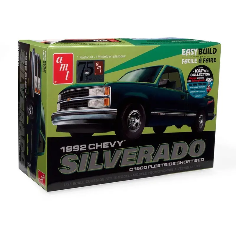 Amt 1408M 1/25 1992 Chevrolet Silverado Shortbed Fleetside Pickup Easy Build 1