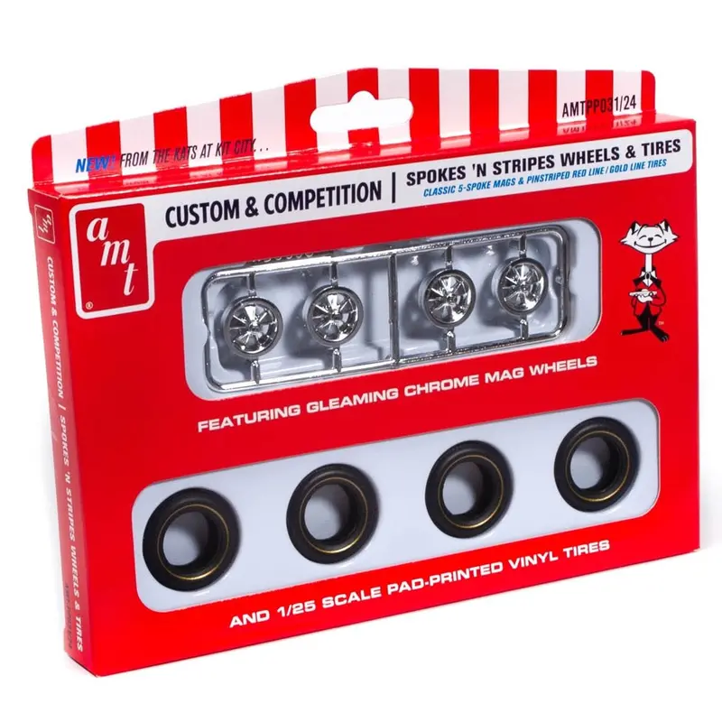 Amt Pp031 1/25 Spokes & Stripes Wheel & Tire Pack 1