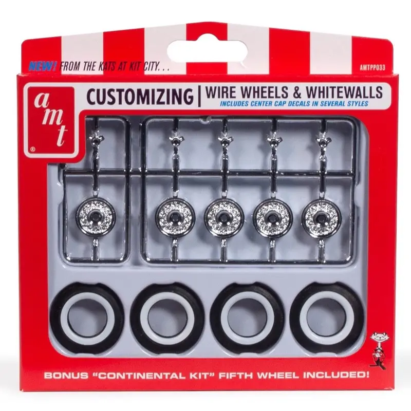 Amt Pp033 1/25 Kh Wire Wheels & Tires Parts Pack 1
