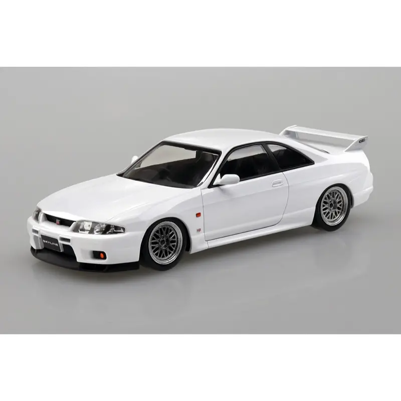 Aoshima 020418 1/32 Snap Nissan R33 Skyline Gt-R Custom Wheel White 1