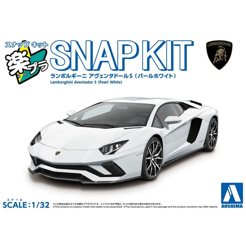 Aoshima A006814 1/32 Snap Lamborghini Aventador S (Pearl White) 1