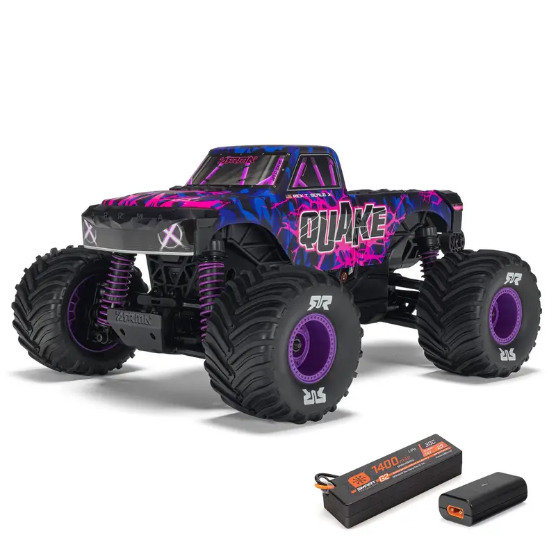 Arrma 1/16 Quake Grom 4X4 Rc Monster Truck (Purple) Ara2137t3 1