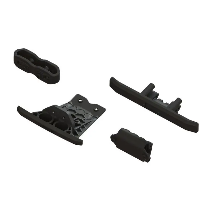 Arrma 1547 Lower Skid And Bumper Set Black Vorteks Mega 1