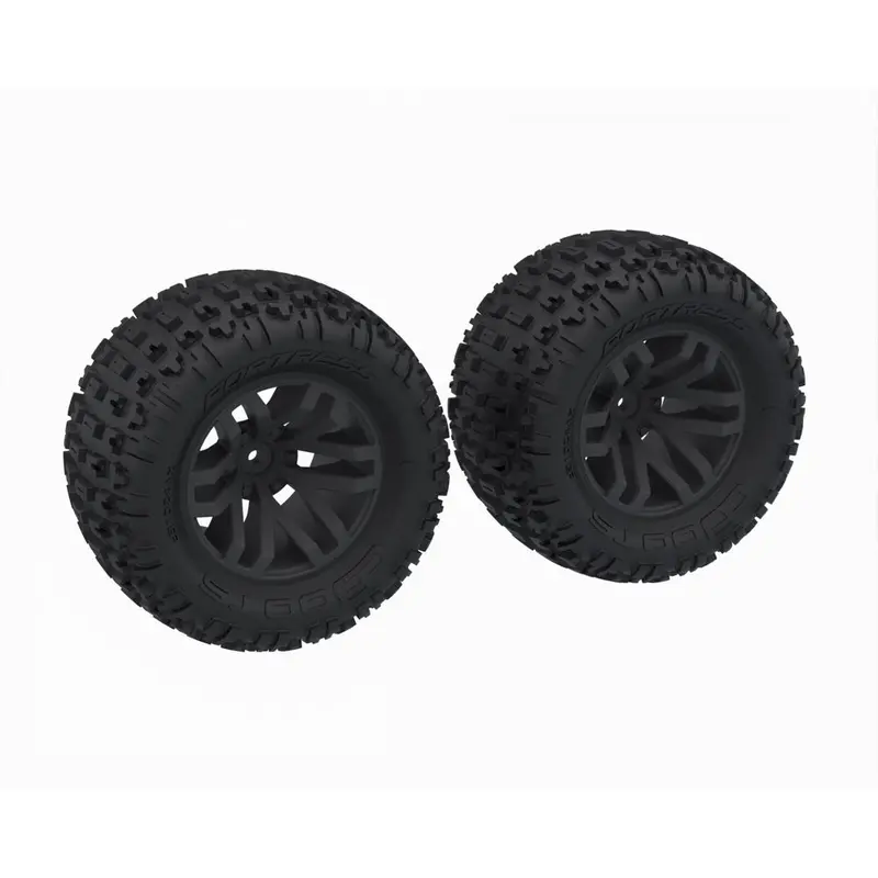 Arrma 1608 Dboots Foess Mt Tyre Set On Black Wheels 2Pcs 1