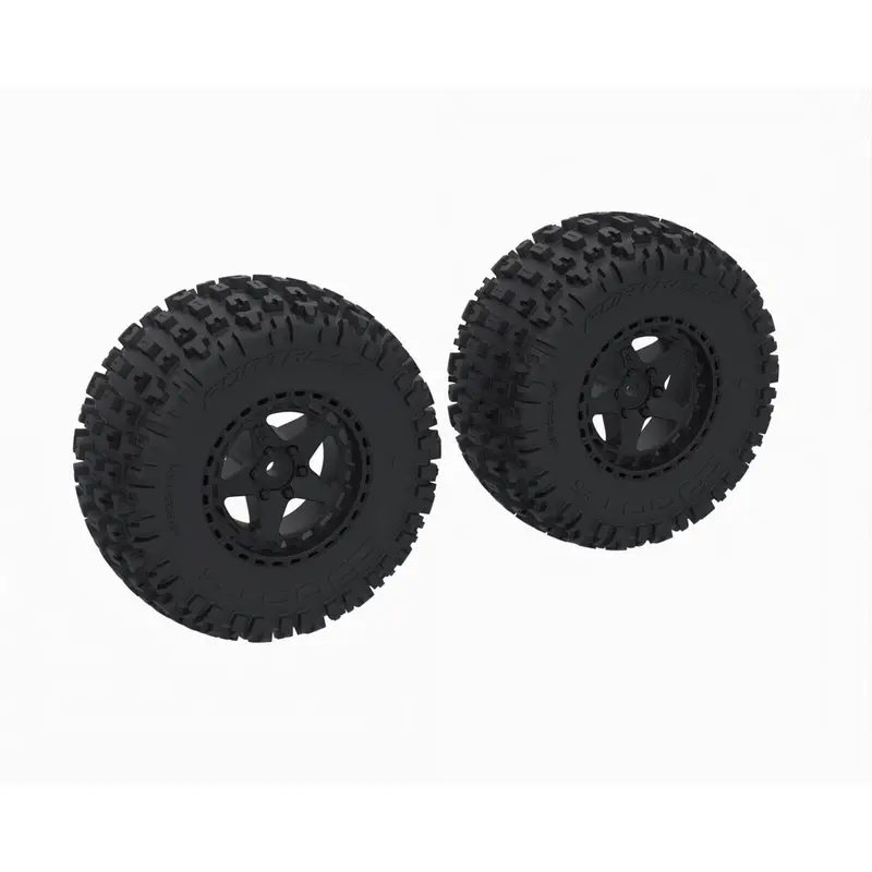 Arrma 1616 Dboots Fortress Sc Tyres On Black Wheels 2Pcs 1