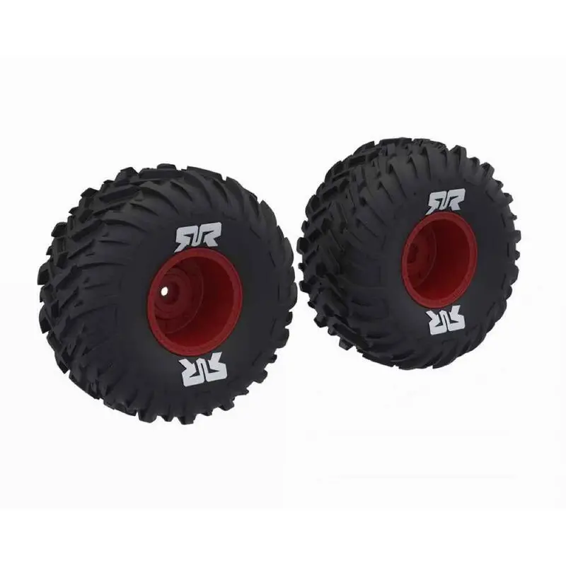 Arrma Ara-2574 Dboots Cut Chevron Mt Tyre Set Glued Red Quake 223S 1