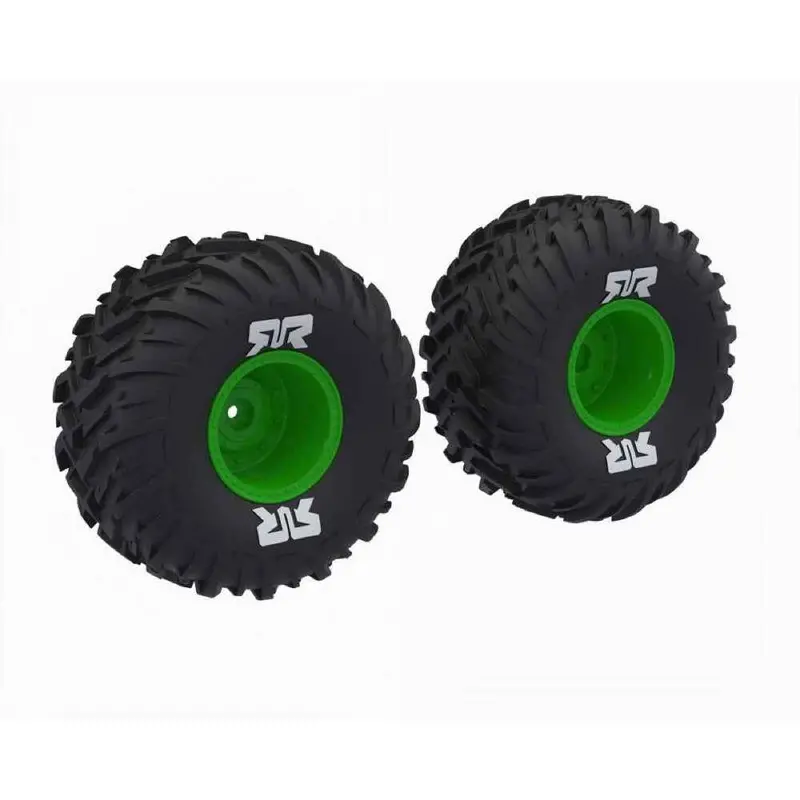 Arrma Ara-2575 Dboots Cut Chevron Mt Tyre Set Glued Green Quake 223S 1