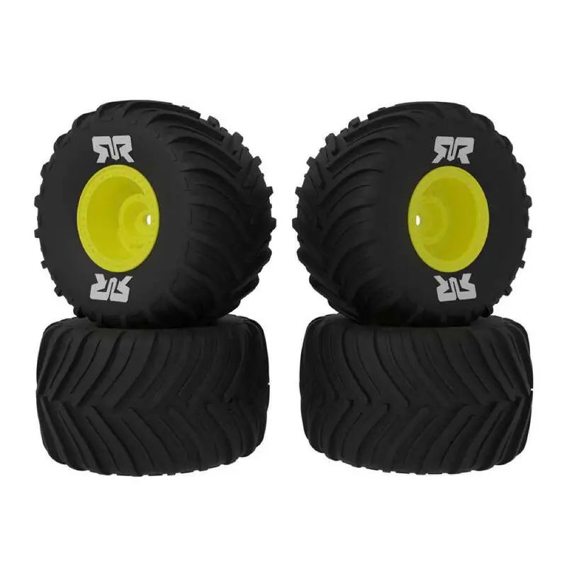 Arrma Ara-2584 Dboots Chevron Mt Tyre Set Glued Yellow Grom 1