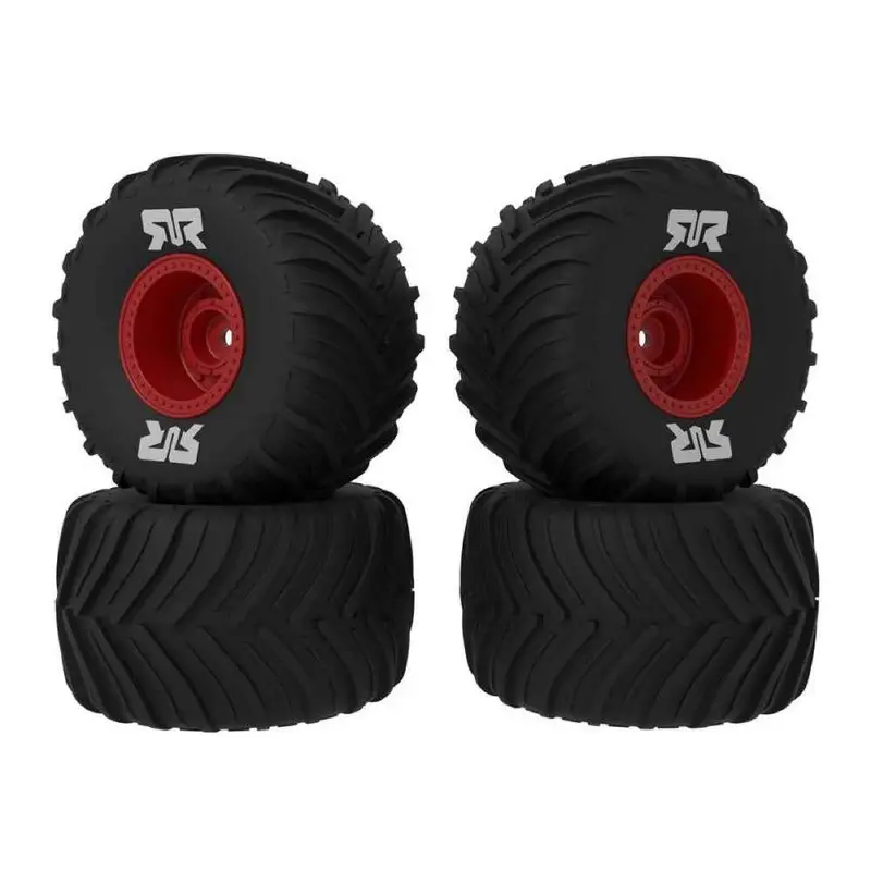 Arrma Ara-2585 Dboots Chevron Mt Tyre Set Glued Red Grom 1
