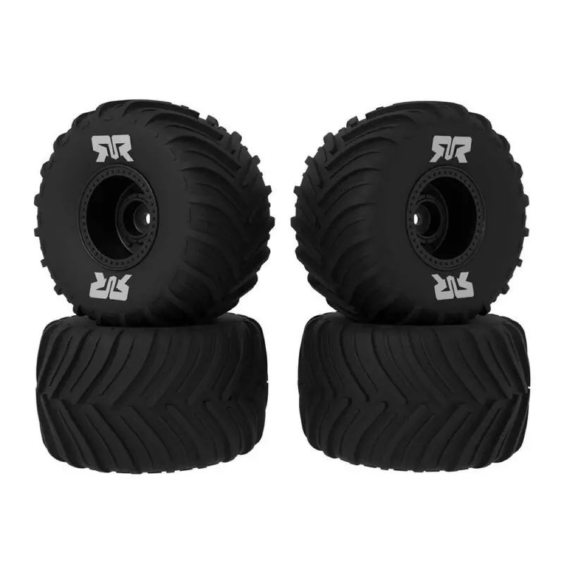 Arrma Ara-3115 Dboots Chevron Mt Glued Tyre Set Black Grom 1