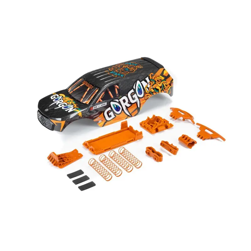 Arrma Ara402357 Painted Body With Decals Installed Orange Gorgon 1
