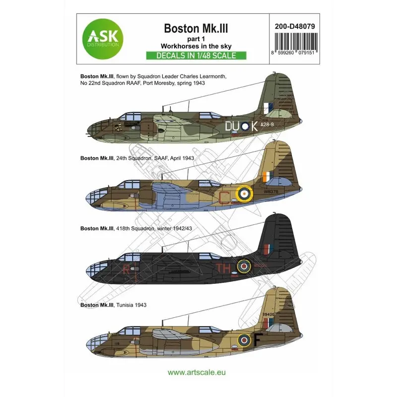 Art Scale D48079 1/48 Boston Mk.Iii Part 1 - Workhorses In The Sky Raaf (1) 1